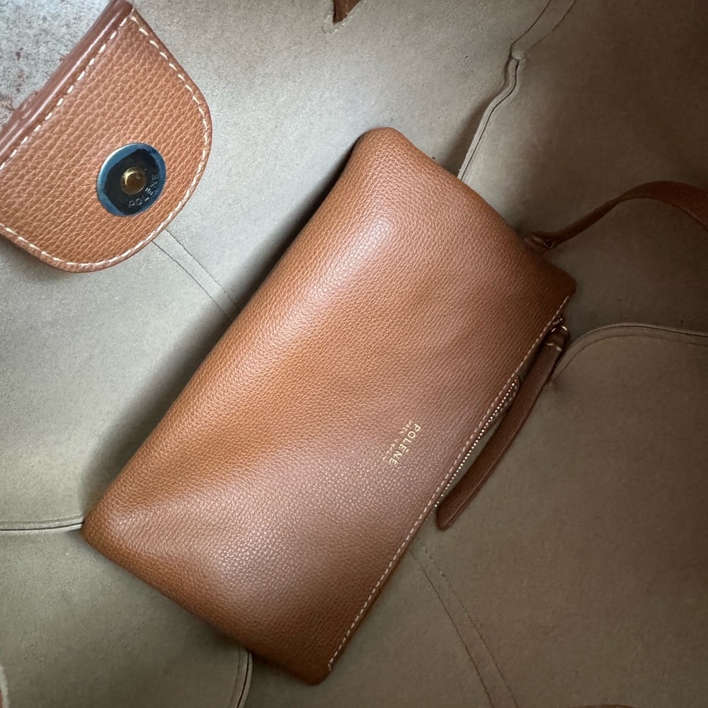 Polene Tan Leather Shoulder Bag - Picture 8 of 9